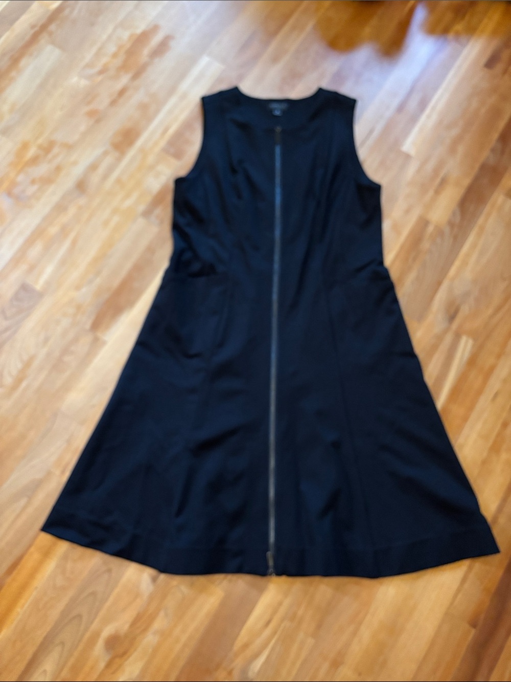 Carlisle Black Sleeveless Zip-Front Midi Dress